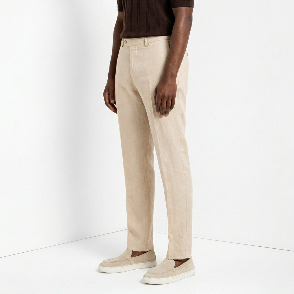 New York Icon Flex Hose Chino Herren aus Twill Leinen und Baumwolle regular fit