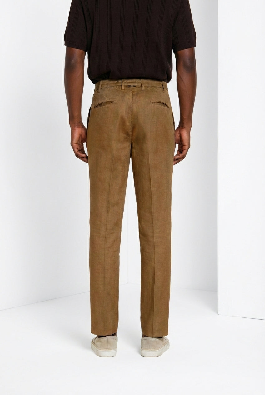 New York Icon Flex pantalone chino uomo in twill lino e cotone regular fit