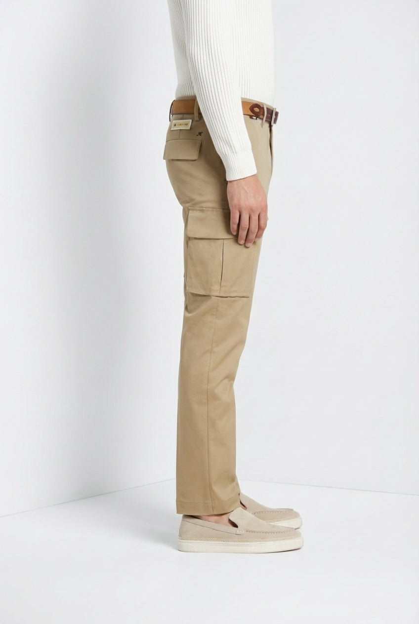 Chile Royal pantalone cargo uomo gabardina tinto pezza regular fit