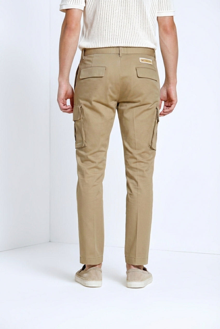 Chile Royal pantalone cargo uomo gabardina tinto pezza regular fit