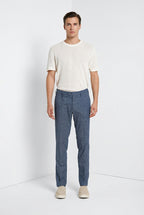 New York Hose Chino Herren aus garngefärbtem Mikro-Hahnentrittmuster regular fit