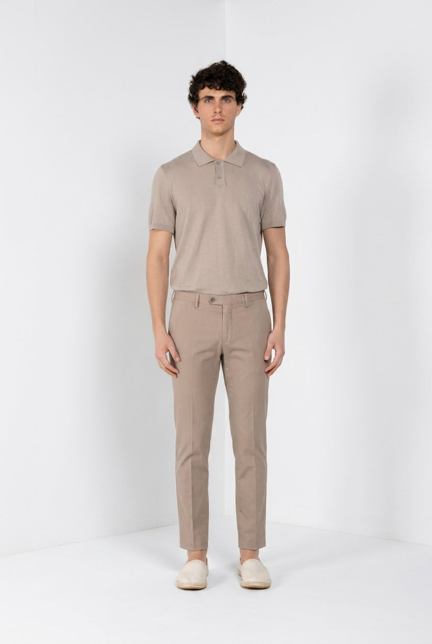 Pantalone chino uomo New York Mason's beige in twill regular fit - vista laterale SS26