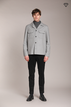 Foto 5 Milano pantalone chino uomo in gabardina stretch extra slim fit ①