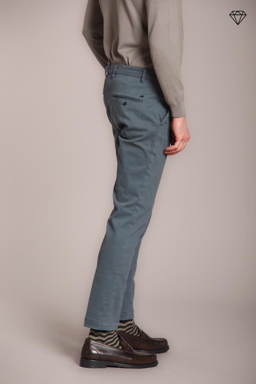Foto 4 Milano pantalone chino uomo in gabardina stretch extra slim fit ①