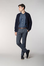 Milano Herren Chino Hose in Perlhuhnmuster Extra Slim Fit