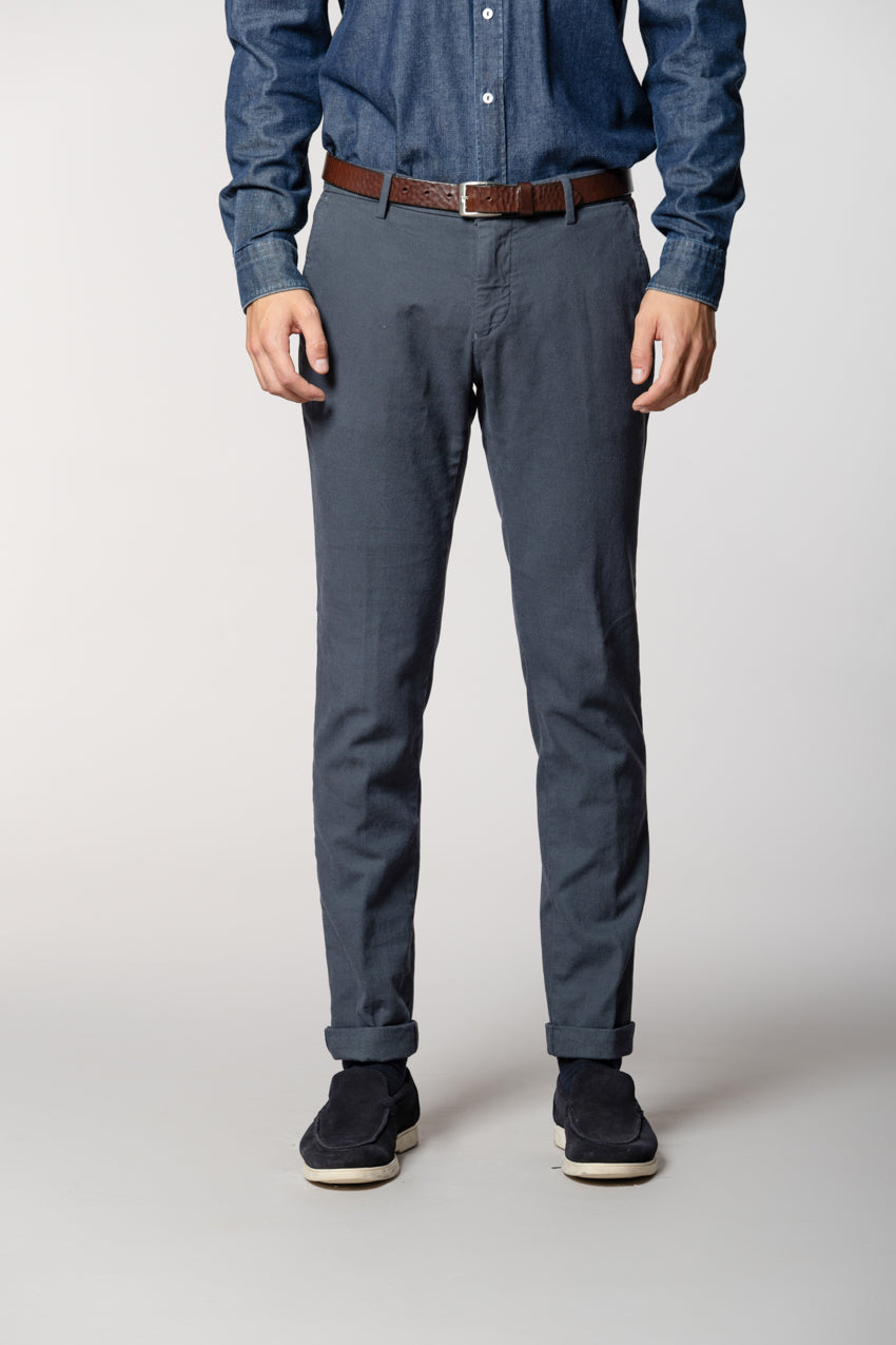 Milano Herren Chino Hose in Perlhuhnmuster Extra Slim Fit