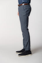 Milano Herren Chino Hose in Perlhuhnmuster Extra Slim Fit