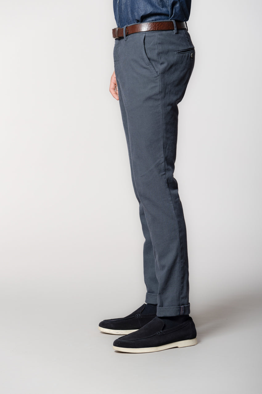 Milano Herren Chino Hose in Perlhuhnmuster Extra Slim Fit