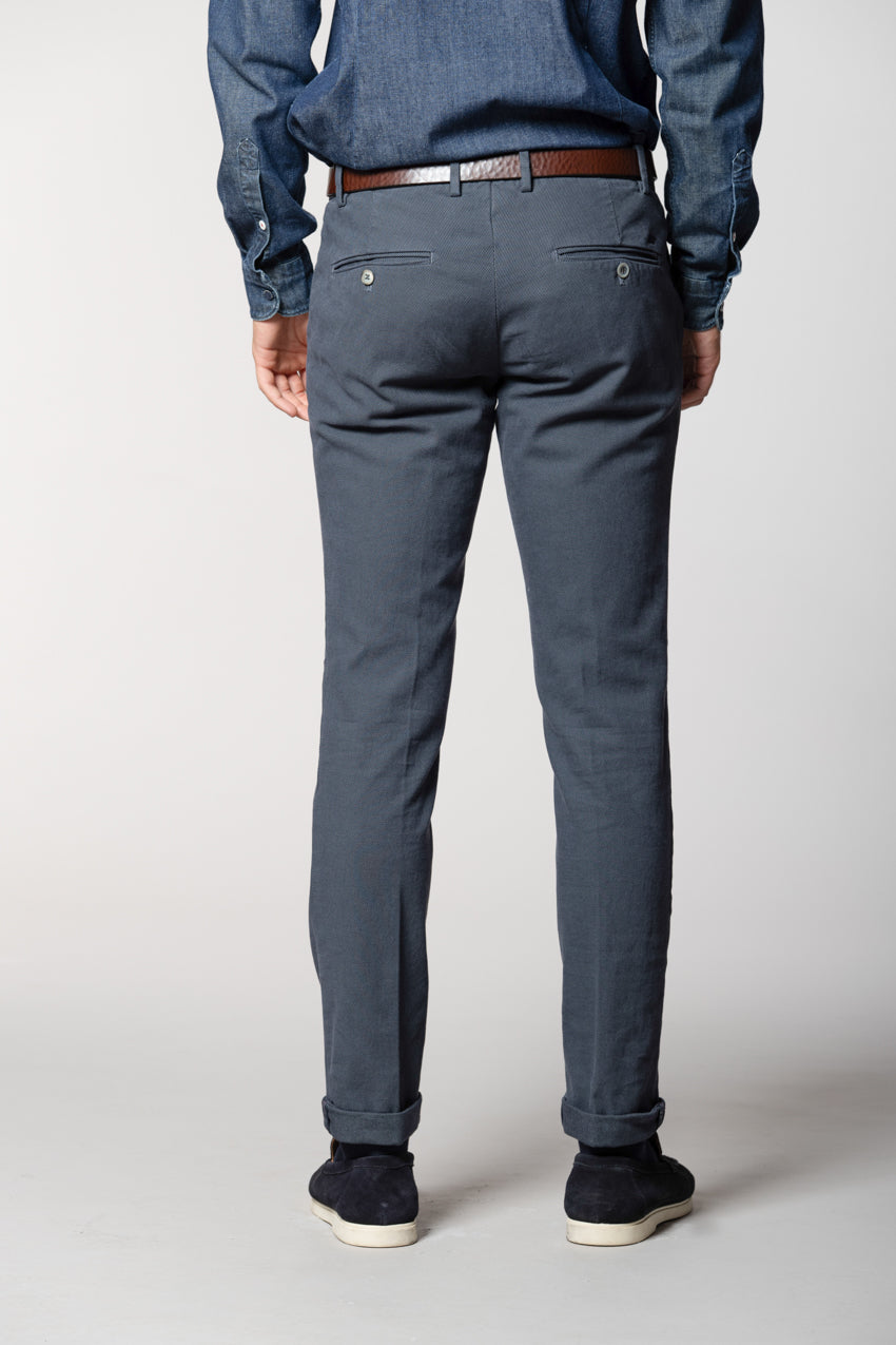 Milano Herren Chino Hose in Perlhuhnmuster Extra Slim Fit