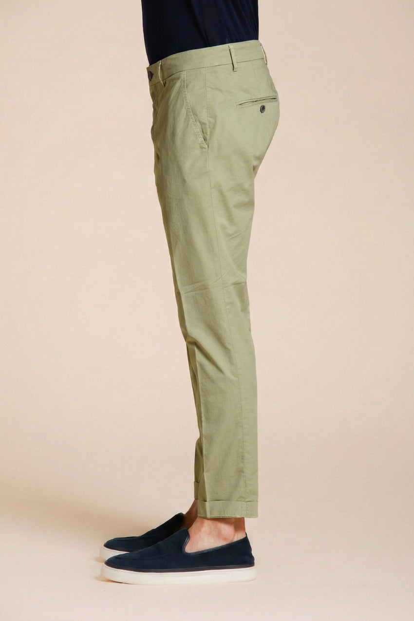 Milano pantalone chino uomo in gabardina stretch extra slim fit ①