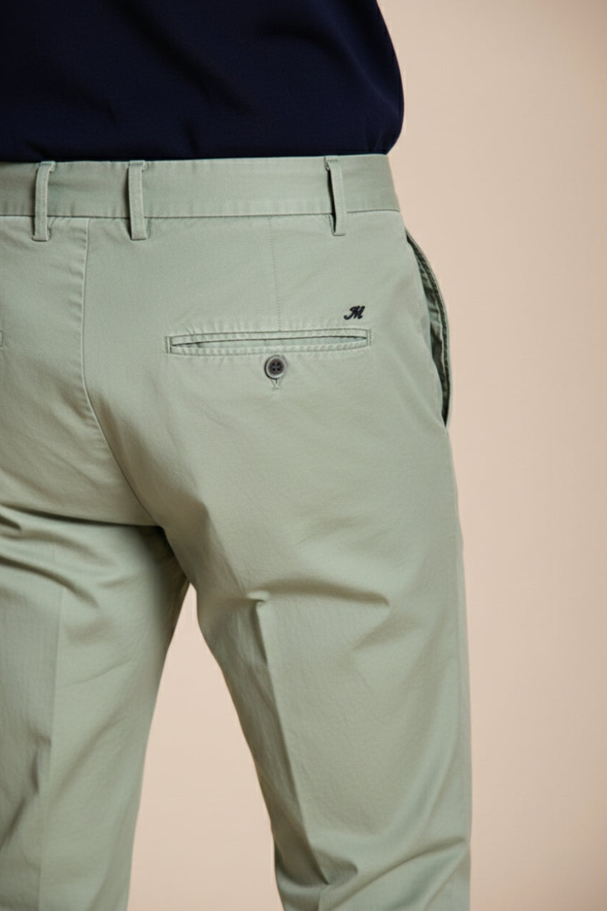 Milano pantalone chino uomo in gabardina stretch extra slim fit ①