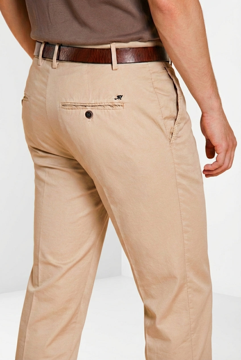 Milano pantalone chino uomo in gabardina stretch extra slim fit ①
