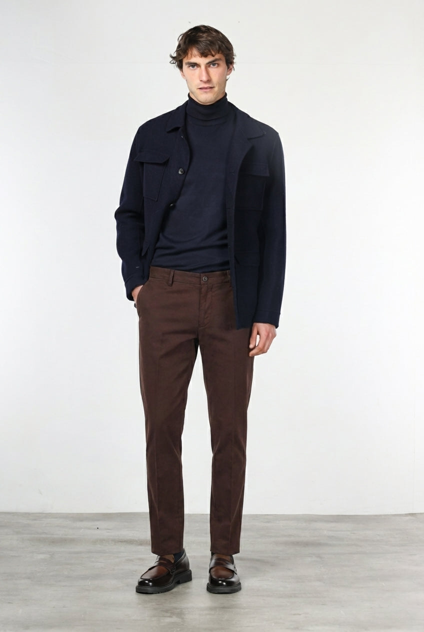 Milano Chinohose Herren in Stretch-Gabardine, Extra Slim Fit ①