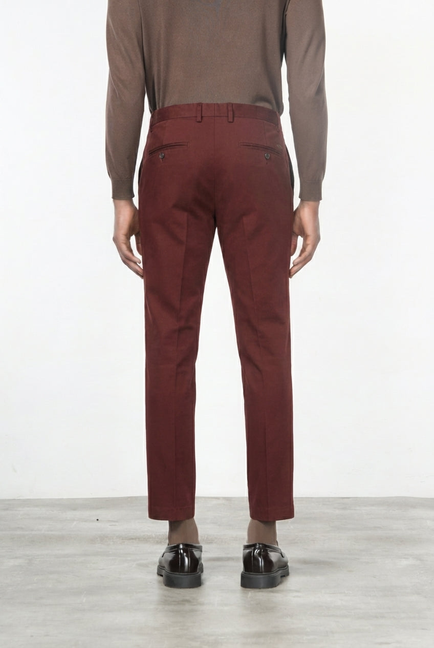 Milano pantalone chino uomo in gabardina stretch extra slim fit ①
