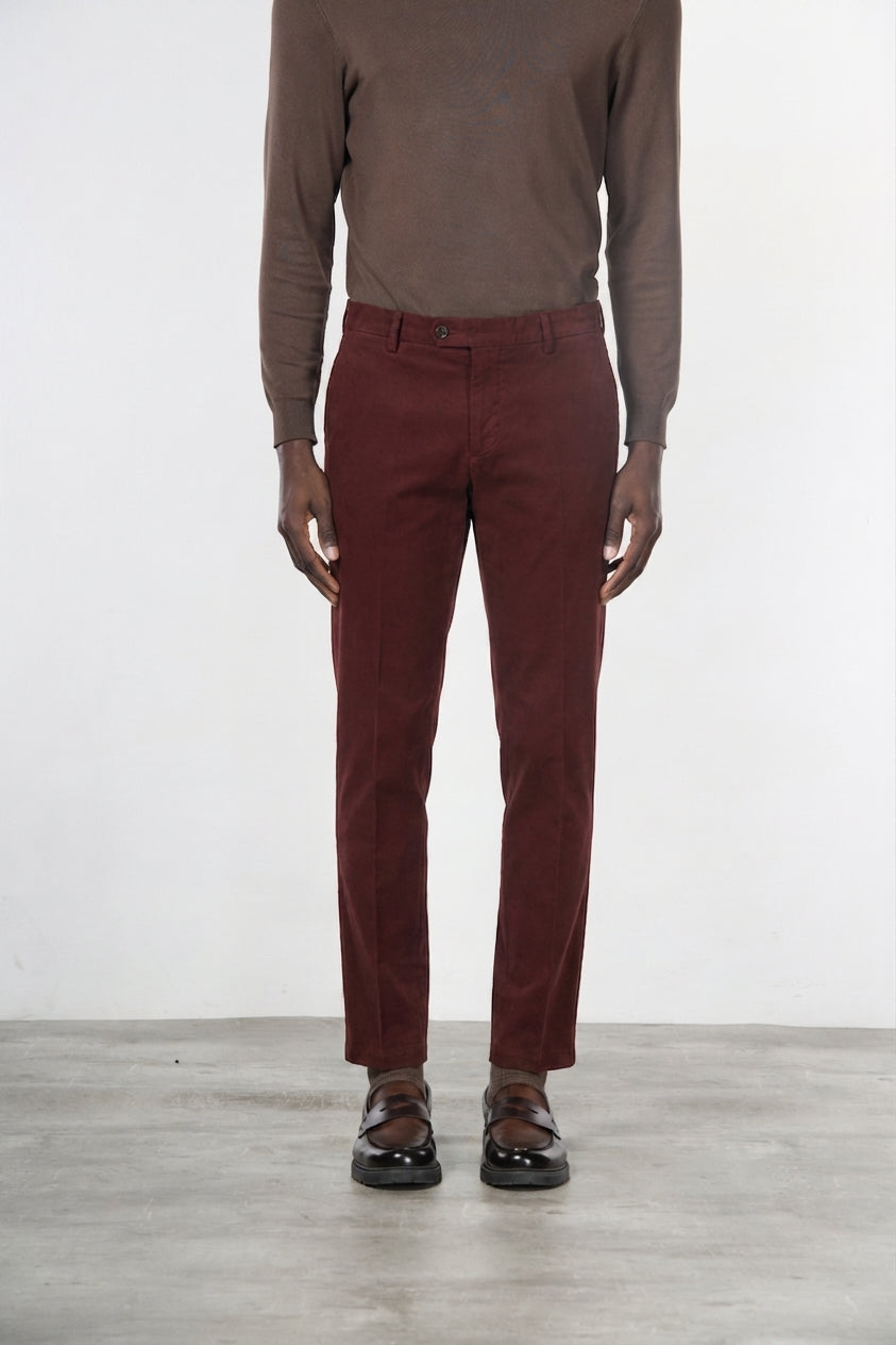 Milano pantalone chino uomo in gabardina stretch extra slim fit ①