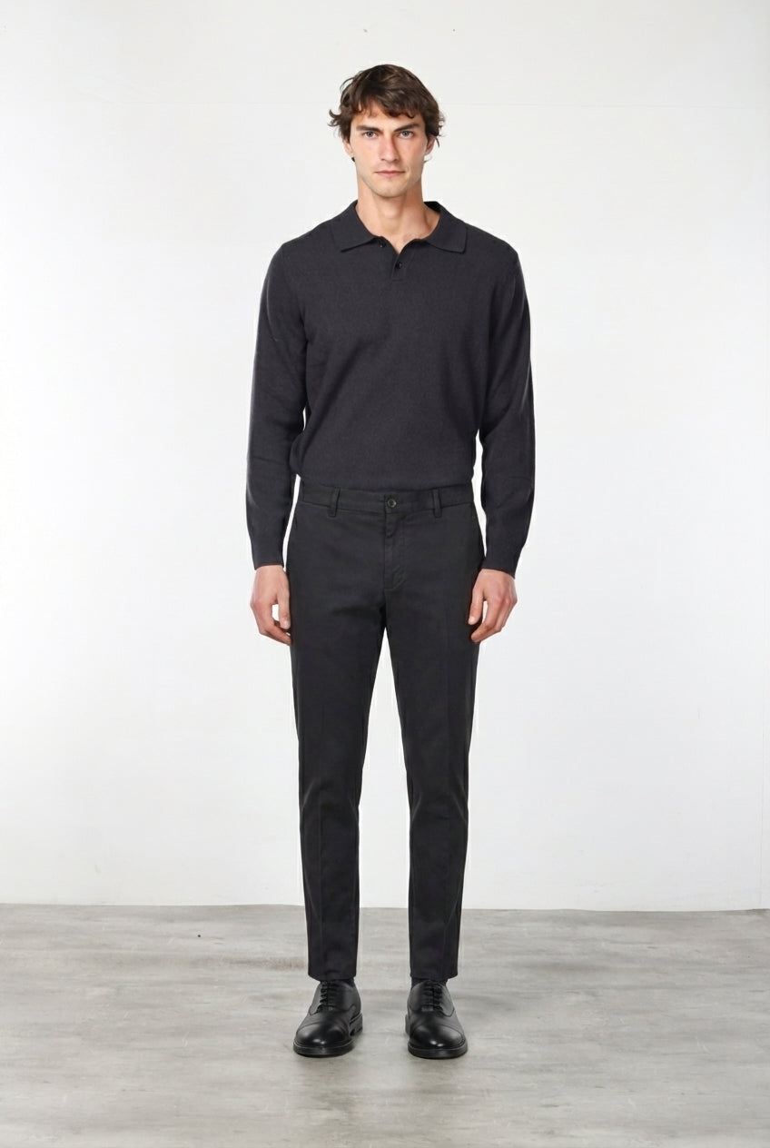 Milano Chinohose Herren in Stretch-Gabardine, Extra Slim Fit ①