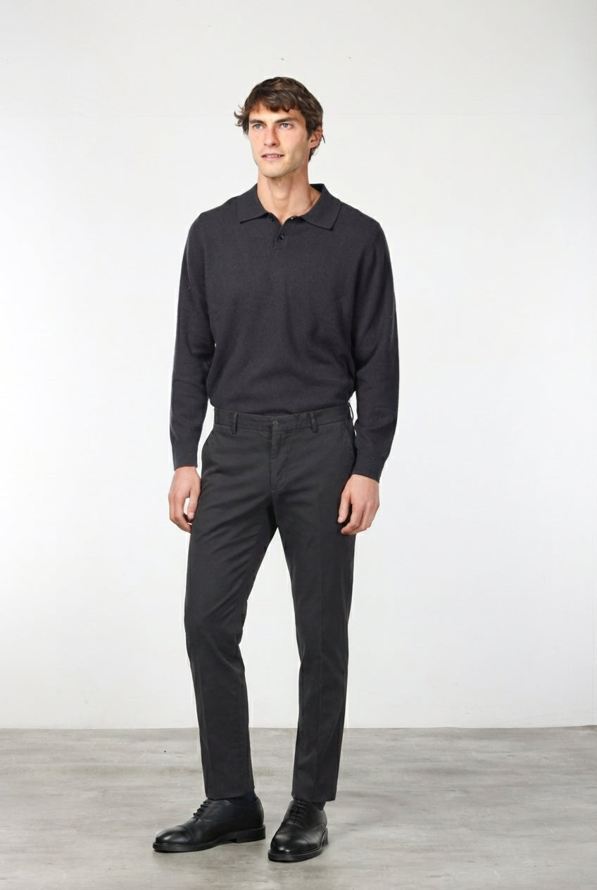Milano Chinohose Herren in Stretch-Gabardine, Extra Slim Fit ①