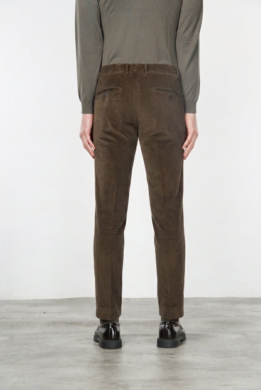 Milano pantalone chino uomo in velluto 500 righe extra slim fit ①