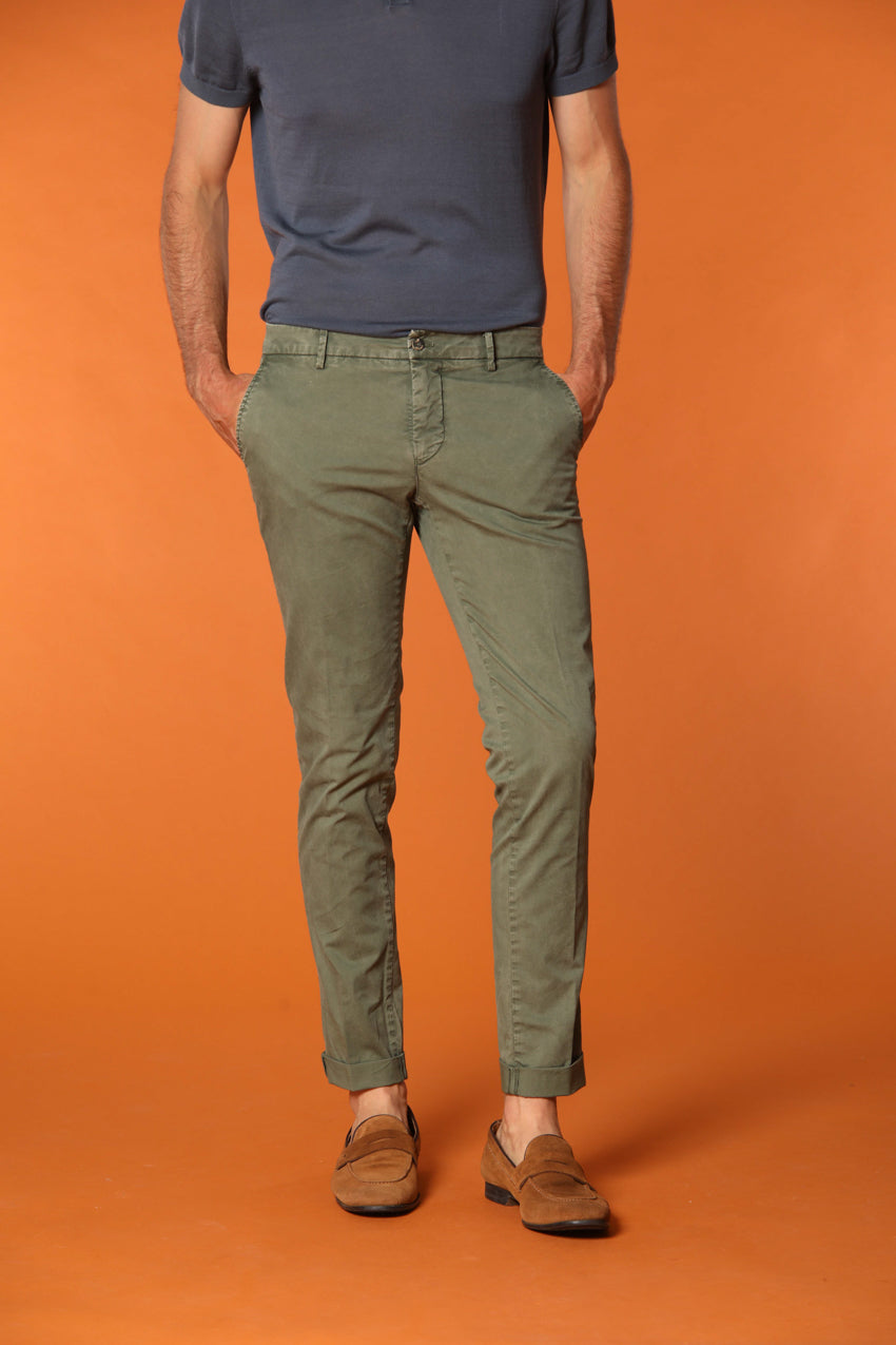 Milano Essential pantalone chino uomo in twill di cotone pima stretch extra slim fit