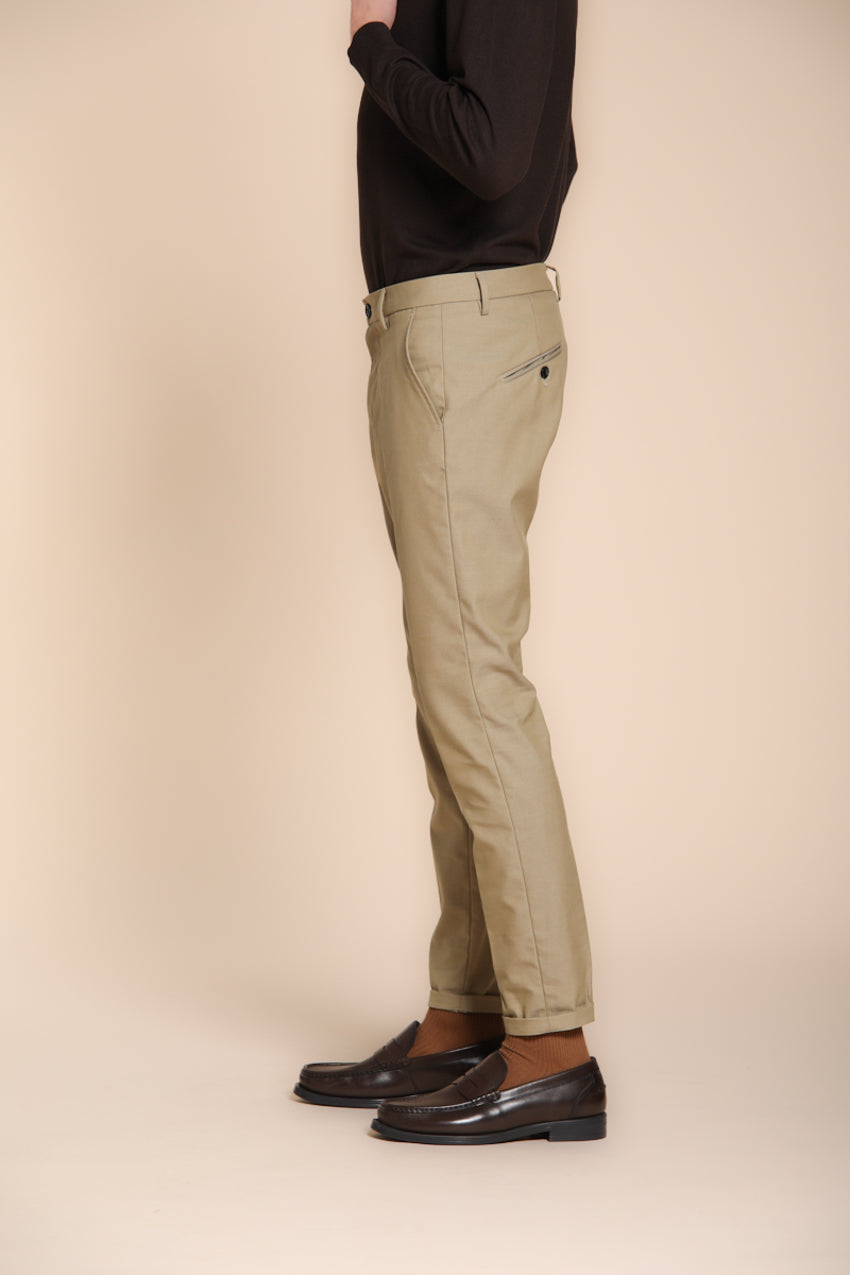 Foto 4 Osaka pantalone chino uomo in cotone lana carrot fit