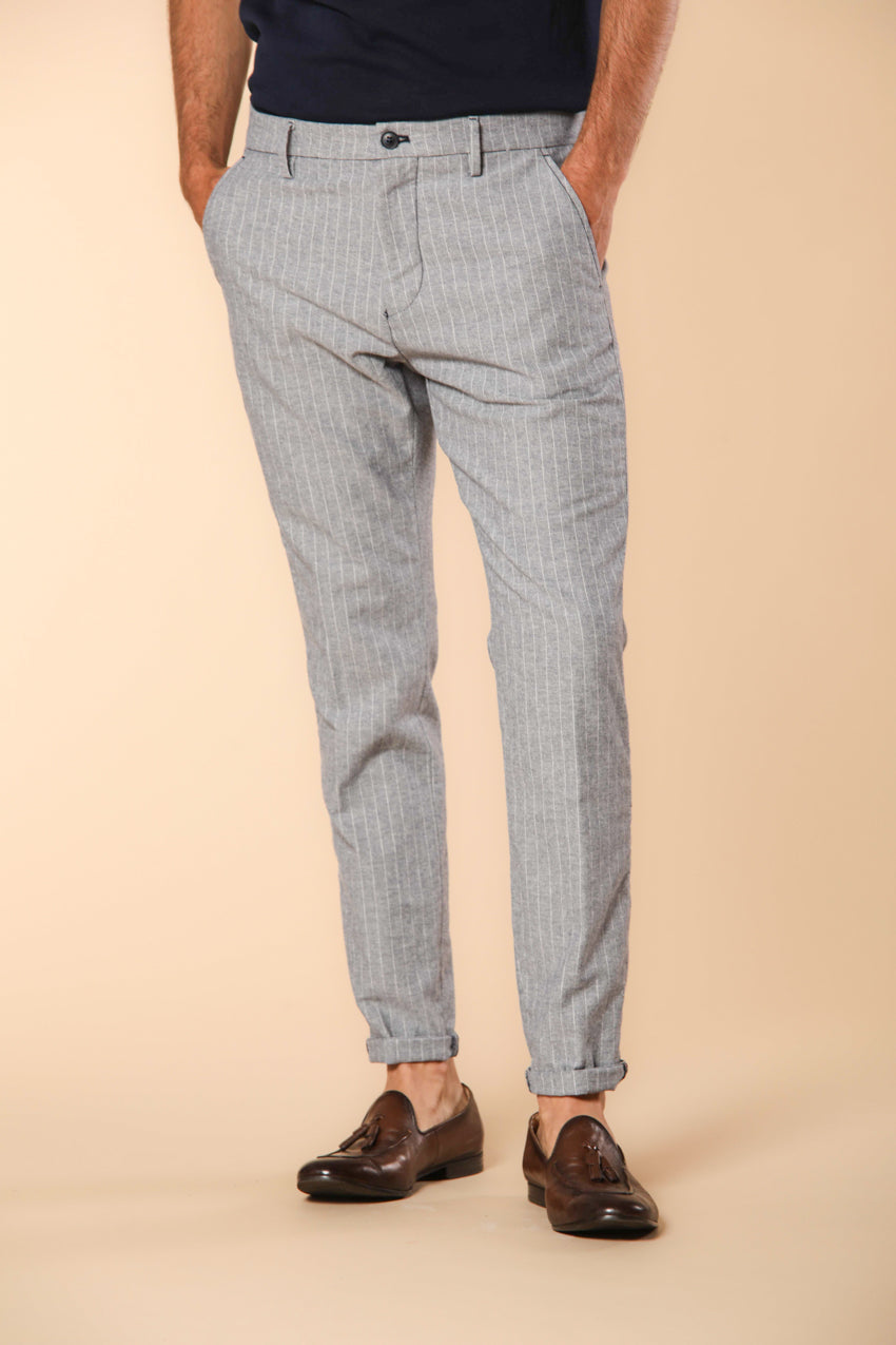 Osaka pantalone chino uomo gessato carrot fit