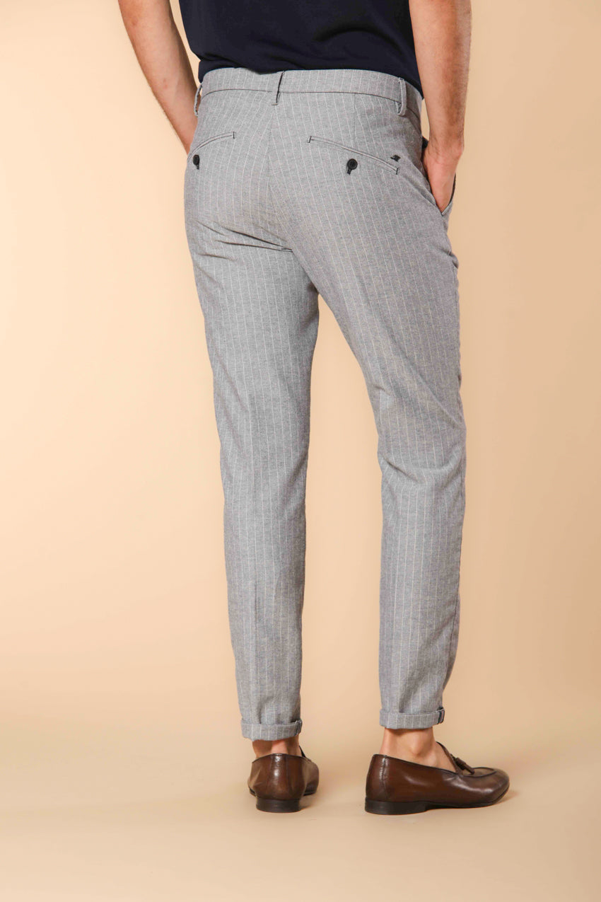 Osaka pantalone chino uomo gessato carrot fit