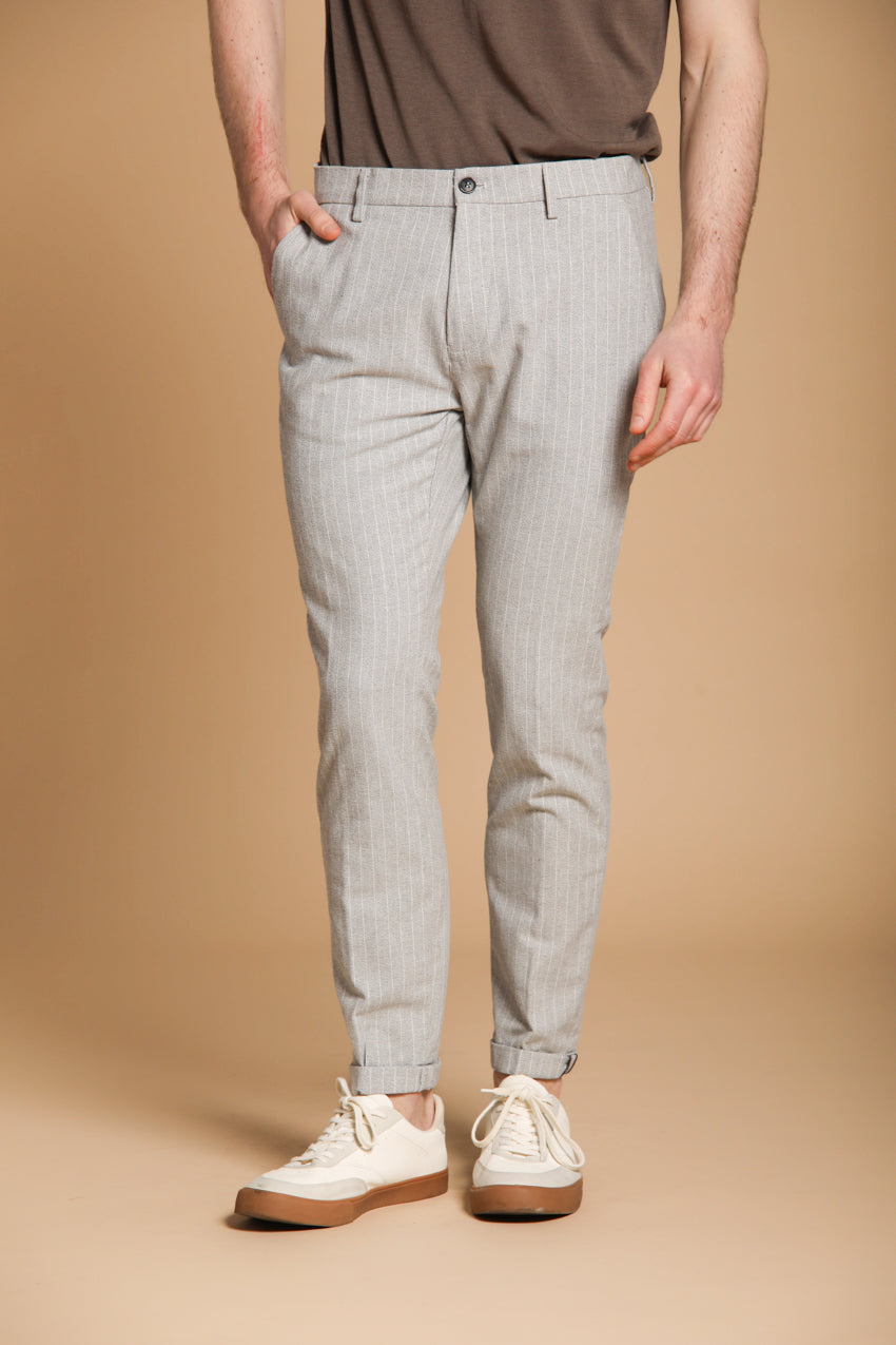 Osaka pantalone chino uomo gessato carrot fit