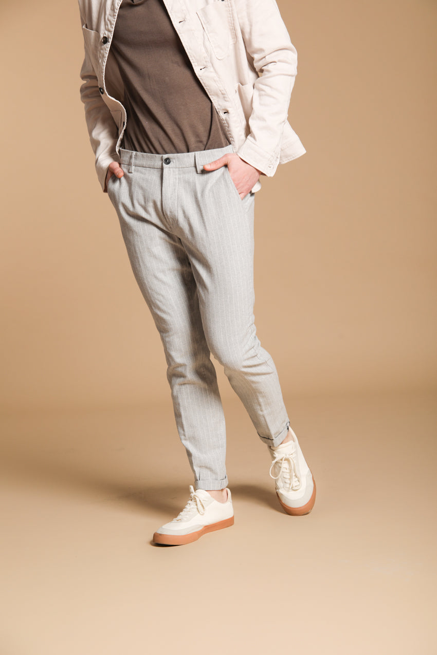 Osaka pantalone chino uomo gessato carrot fit