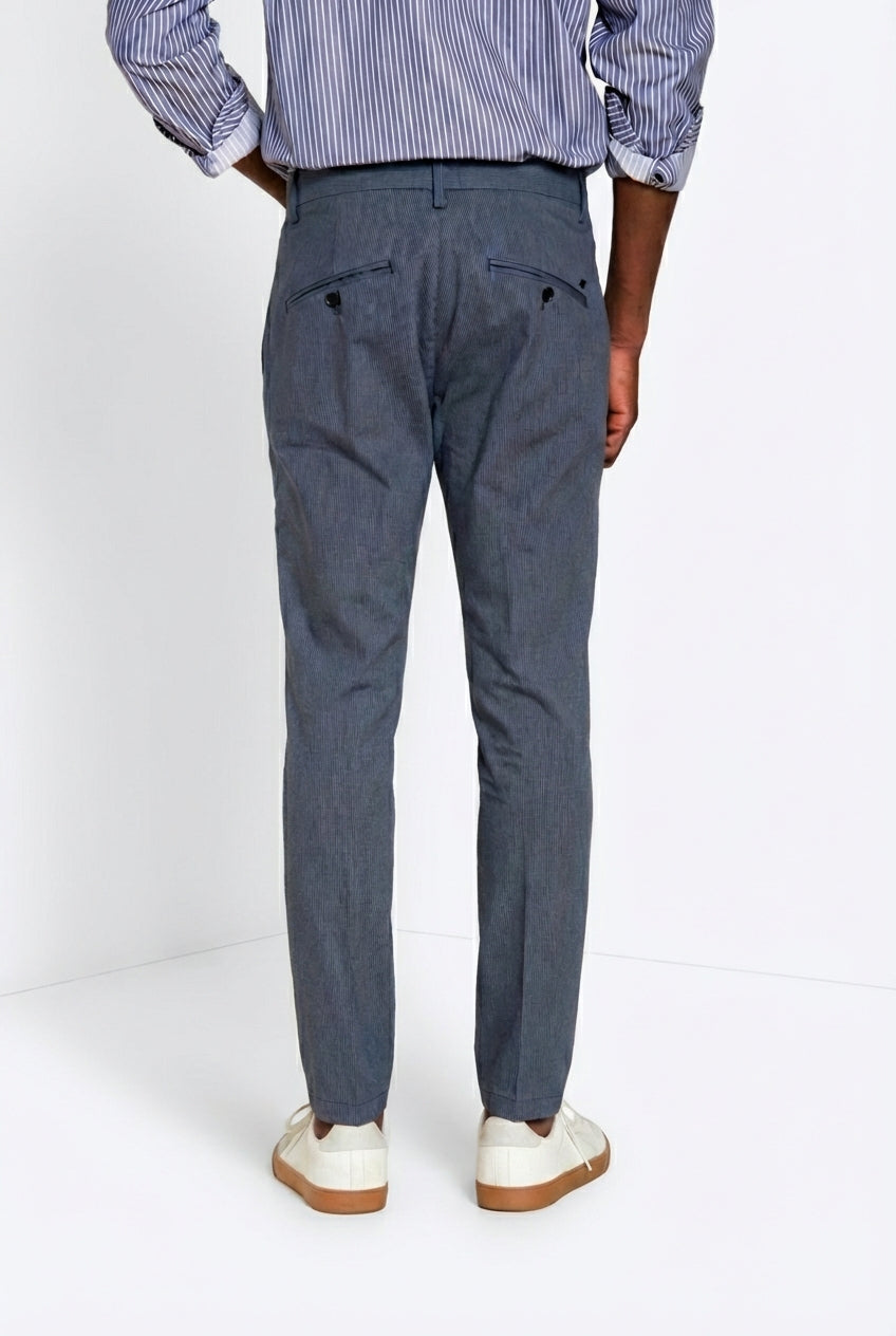 Osaka Hose Chino Herren in feinem Nadelstreifen carrot fit