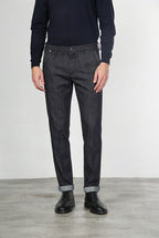 Osaka pantalone chino uomo in denim stretch carrot fit