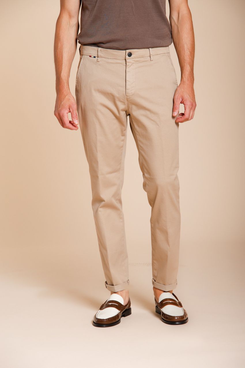 Osaka Herren Chino Hose in feiner Tricotine aus Baumwolle und Lyocell carrot fit