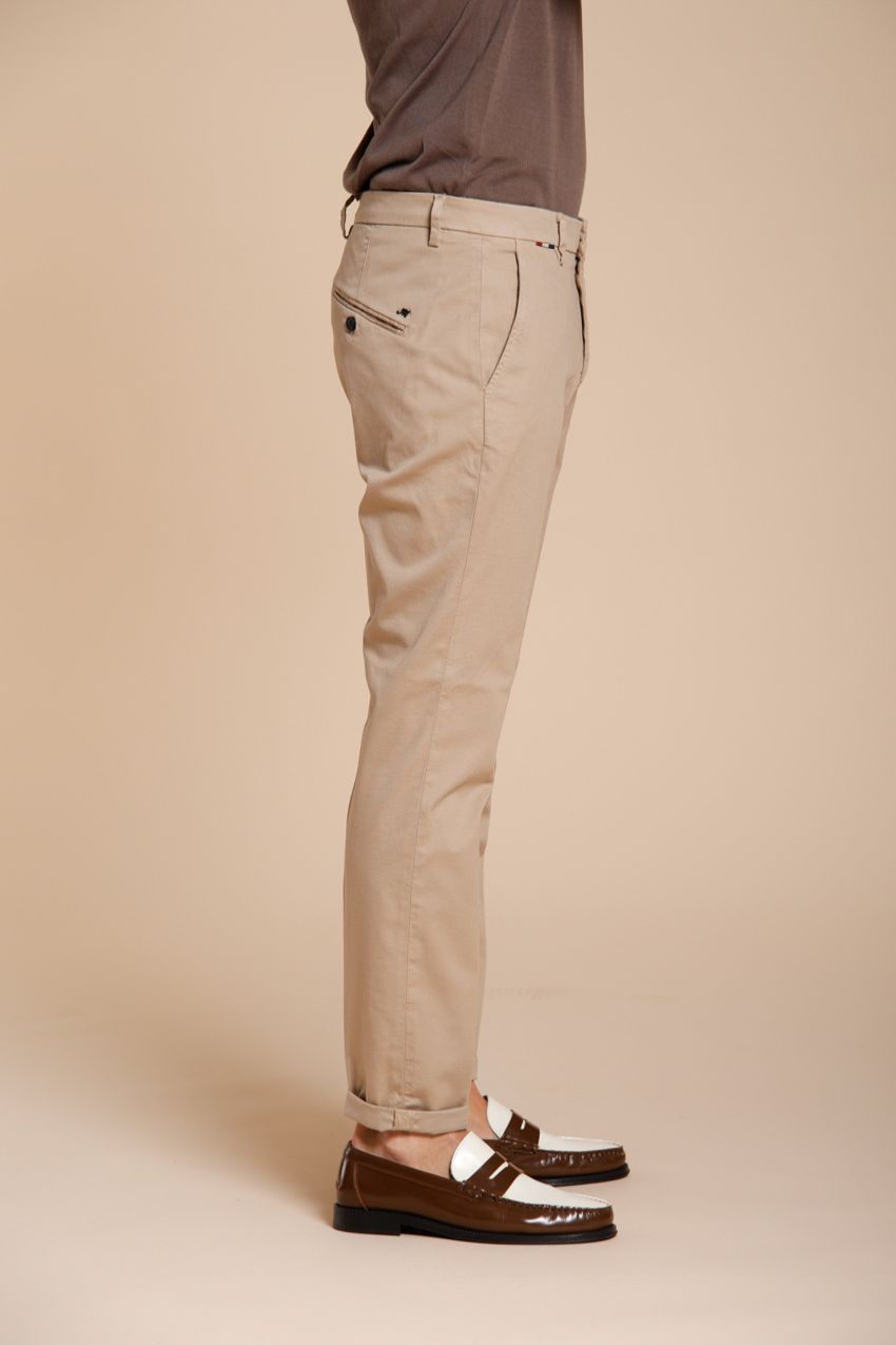 Osaka Herren Chino Hose in feiner Tricotine aus Baumwolle und Lyocell carrot fit