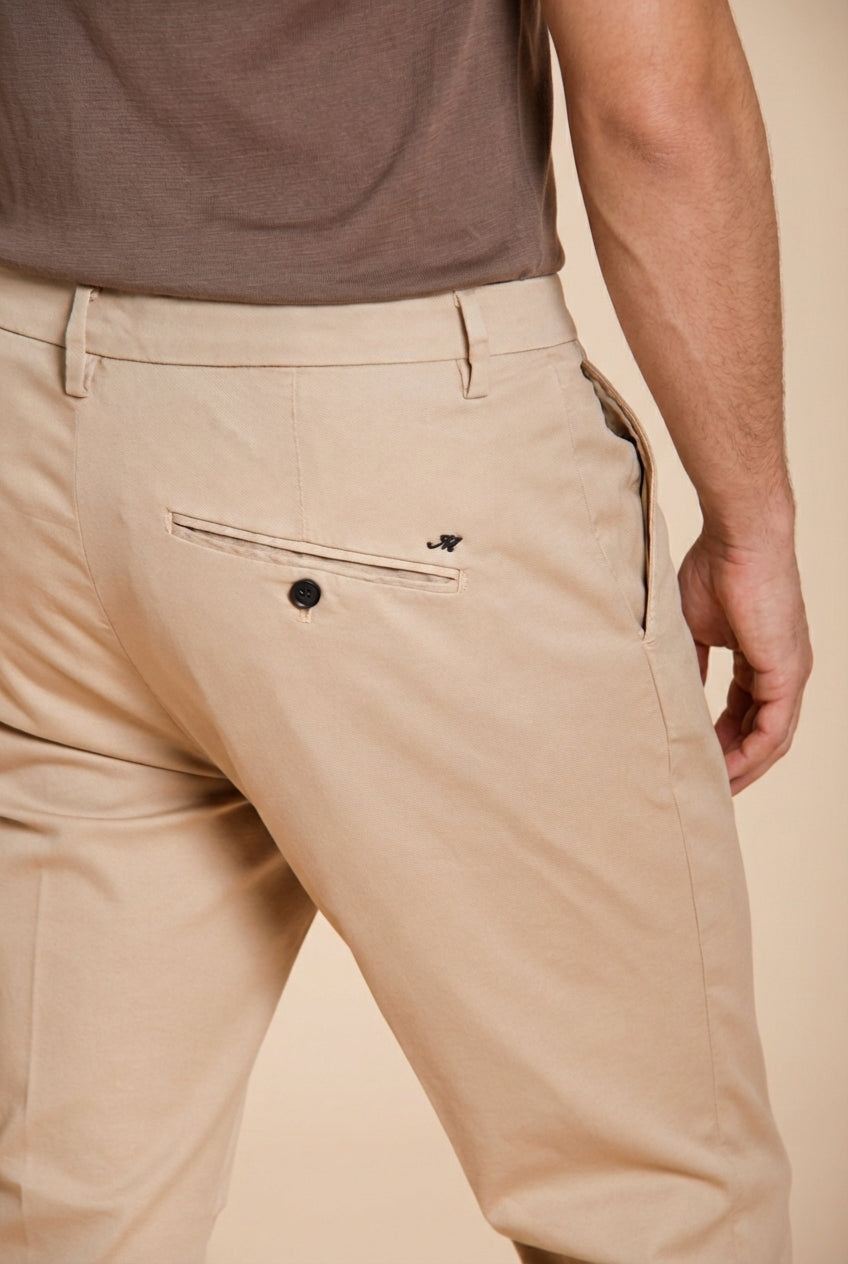 Osaka Herren Chino Hose in feiner Tricotine aus Baumwolle und Lyocell carrot fit