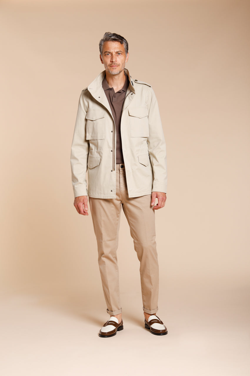 Osaka pantalone chino uomo in tricotina fine di cotone e lyocell carrot fit