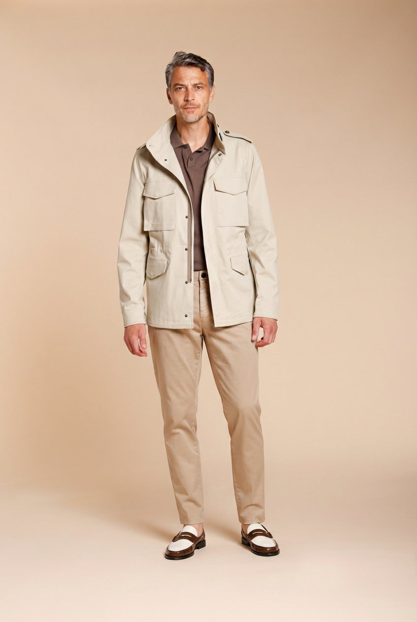 Osaka Herren Chino Hose in feiner Tricotine aus Baumwolle und Lyocell carrot fit