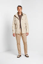 Osaka Herren Chino Hose in feiner Tricotine aus Baumwolle und Lyocell carrot fit