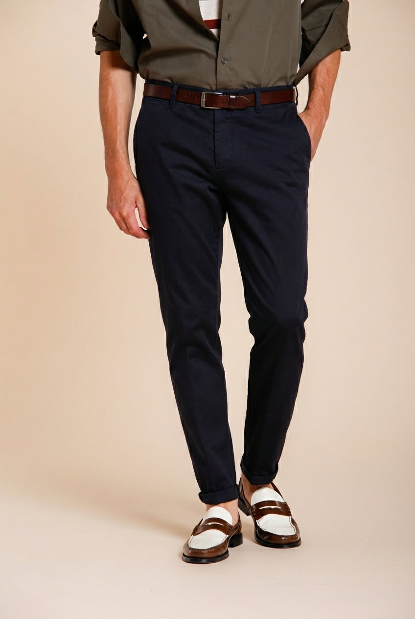 Osaka Herren Chino Hose aus feiner Trikotine aus Baumwolle und Lyocell carrot fit