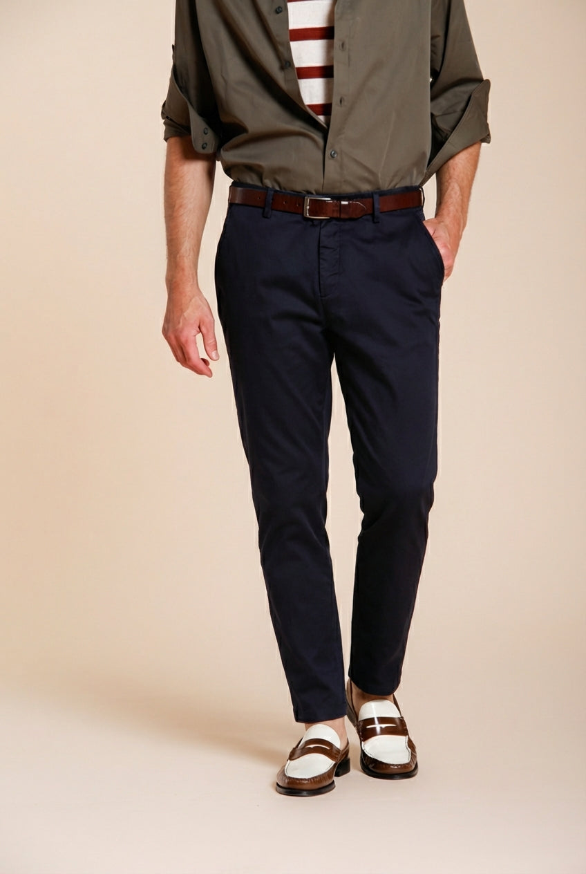 Osaka Herren Chino Hose aus feiner Trikotine aus Baumwolle und Lyocell carrot fit