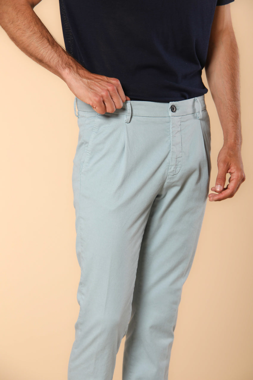 Osaka 1 Pinces Herren Chino Hose aus Baumwoll- und Lyocell-Twill Carrot Fit