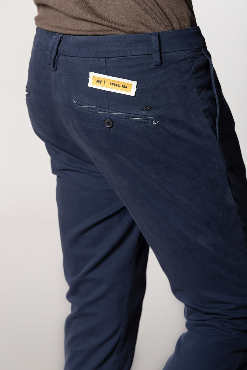 Osaka 1 Pinces pantaloni chino uomo in cotone lana carrot fit