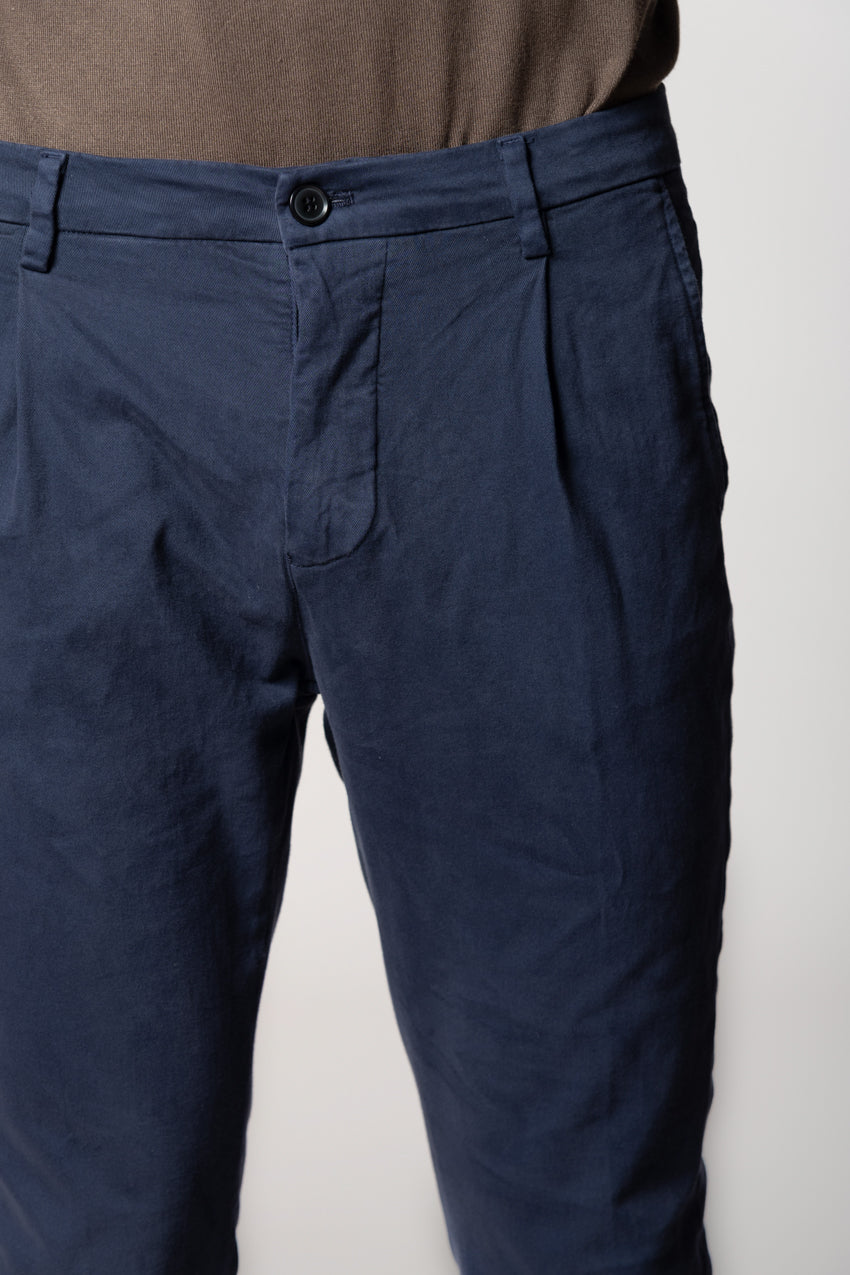Osaka 1 Pinces pantaloni chino uomo in cotone lana carrot fit