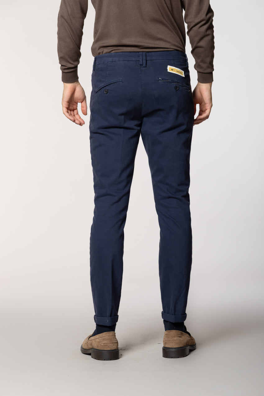 Osaka 1 Pinces pantaloni chino uomo in cotone lana carrot fit
