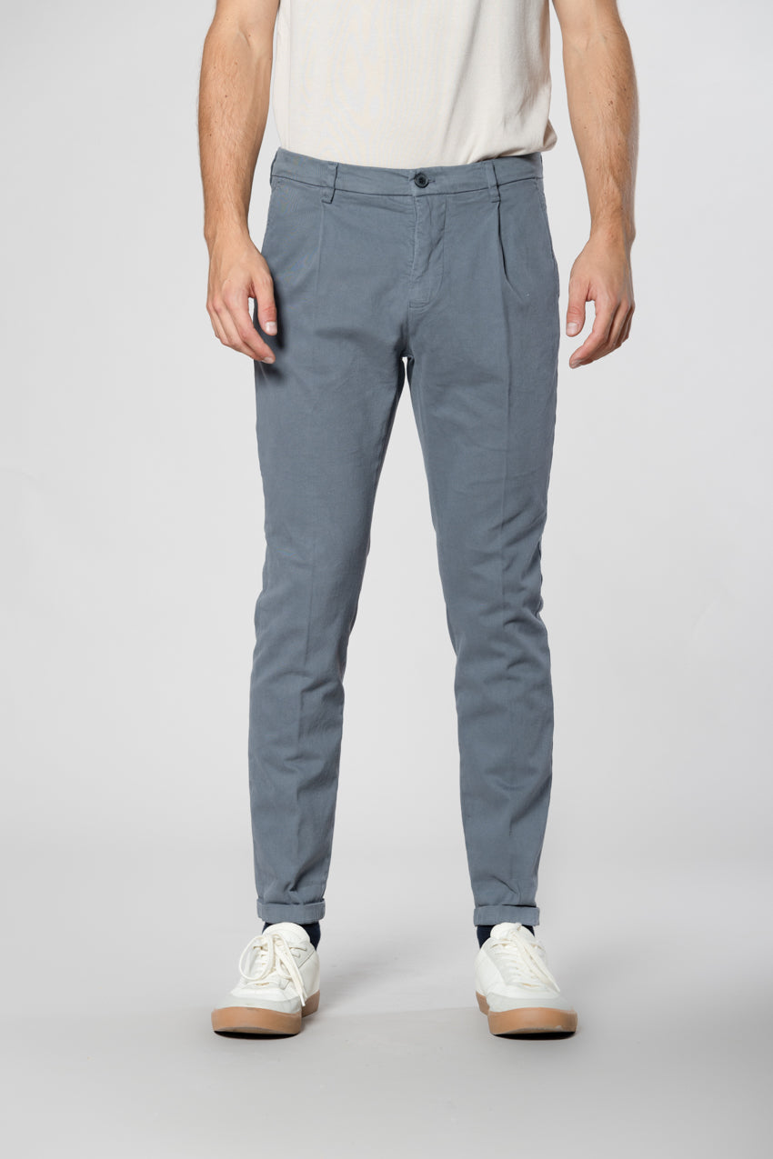 Osaka 1 Pinces Herren Chinohose aus Baumwolle-Wolle Carrot Fit
