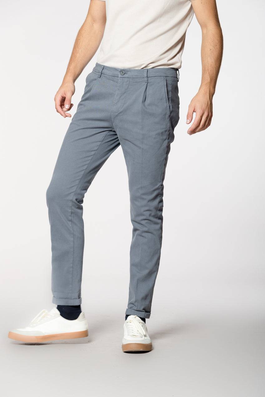 Osaka 1 Pinces Herren Chinohose aus Baumwolle-Wolle Carrot Fit