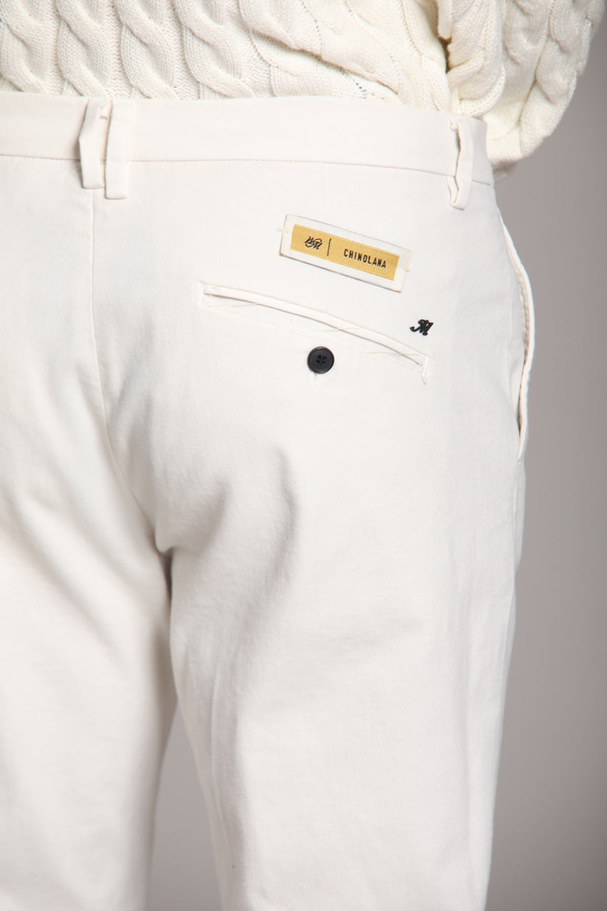 Foto 2 Osaka 1 Pinces pantaloni chino uomo in cotone lana carrot fit