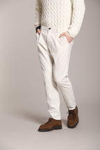 Foto 1 Osaka 1 Pinces pantaloni chino uomo in cotone lana carrot fit