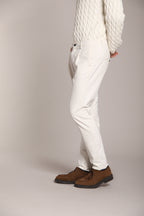 Foto 5 Osaka 1 Pinces pantaloni chino uomo in cotone lana carrot fit