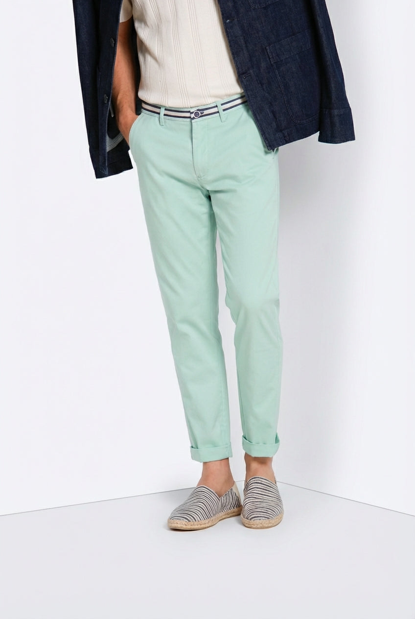 Torino Summer Herren Chino Hose aus Twill aus Baumwolle und Lyocell slim fit