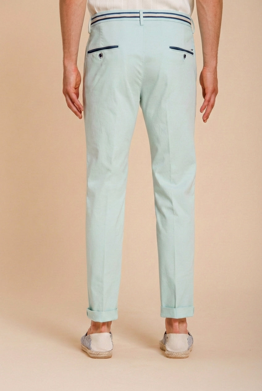 Torino Summer pantalone chino uomo in twill di cotone e lyocell slim fit