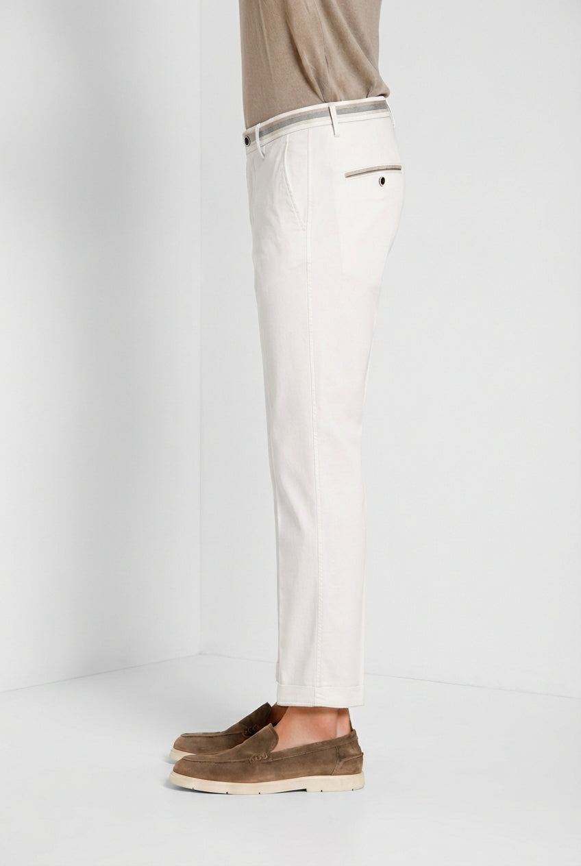 Torino Summer pantalone chino uomo in twill di cotone e lyocell slim fit